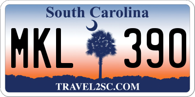 SC license plate MKL390