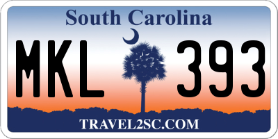 SC license plate MKL393