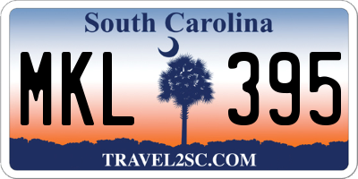 SC license plate MKL395
