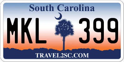 SC license plate MKL399