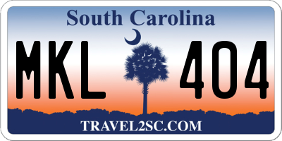 SC license plate MKL404