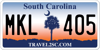 SC license plate MKL405