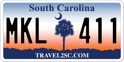 SC license plate MKL411