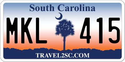 SC license plate MKL415