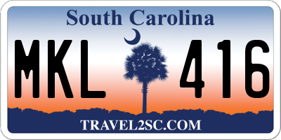 SC license plate MKL416