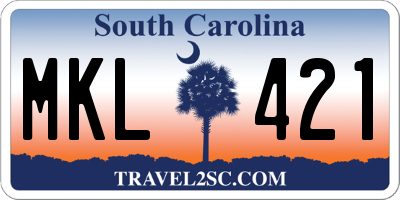 SC license plate MKL421