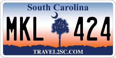 SC license plate MKL424