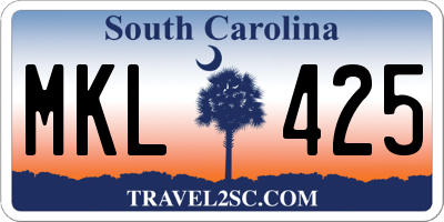 SC license plate MKL425