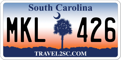 SC license plate MKL426