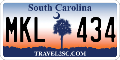 SC license plate MKL434