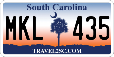 SC license plate MKL435