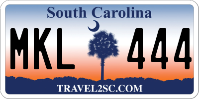 SC license plate MKL444