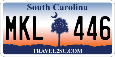 SC license plate MKL446