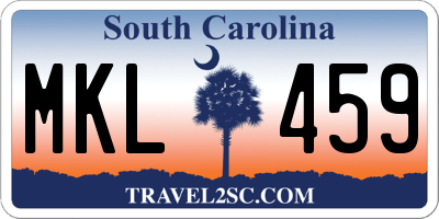 SC license plate MKL459