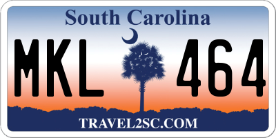 SC license plate MKL464