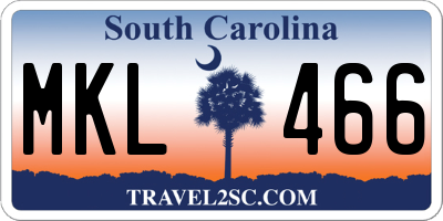 SC license plate MKL466