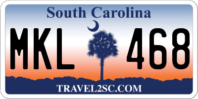 SC license plate MKL468