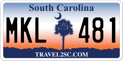 SC license plate MKL481