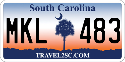 SC license plate MKL483