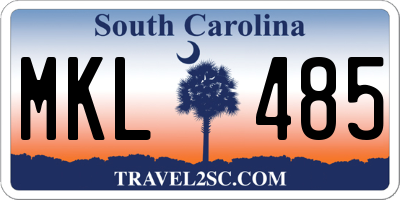 SC license plate MKL485