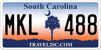 SC license plate MKL488