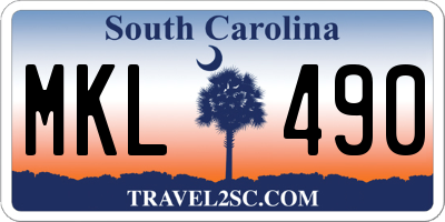 SC license plate MKL490