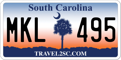 SC license plate MKL495
