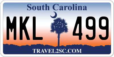 SC license plate MKL499