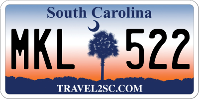 SC license plate MKL522