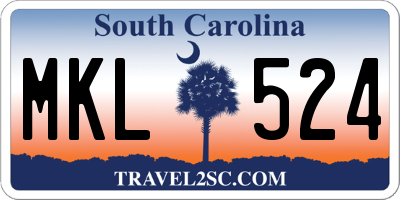 SC license plate MKL524