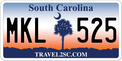 SC license plate MKL525