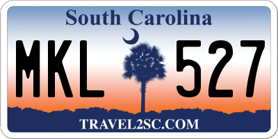 SC license plate MKL527