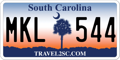 SC license plate MKL544