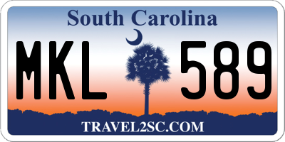 SC license plate MKL589