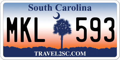 SC license plate MKL593
