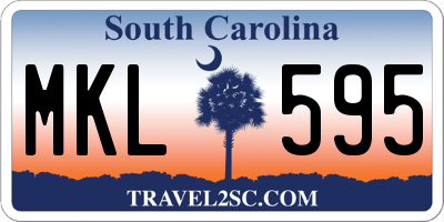 SC license plate MKL595