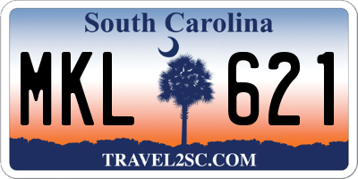 SC license plate MKL621