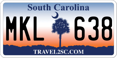 SC license plate MKL638