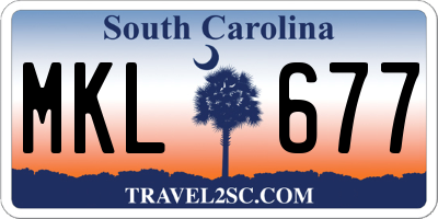 SC license plate MKL677
