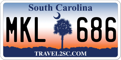 SC license plate MKL686