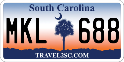 SC license plate MKL688