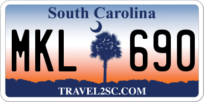 SC license plate MKL690