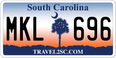 SC license plate MKL696