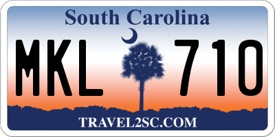SC license plate MKL710