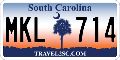 SC license plate MKL714