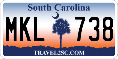 SC license plate MKL738