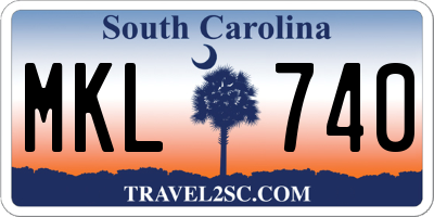 SC license plate MKL740