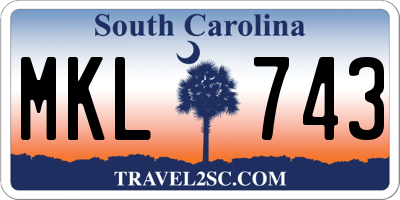 SC license plate MKL743