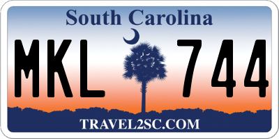SC license plate MKL744