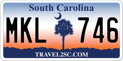 SC license plate MKL746